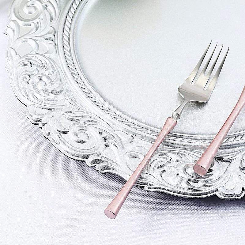 6 pcs 14" Round Baroque Metallic Charger Plates