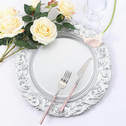 6 pcs 14" Round Baroque Metallic Charger Plates