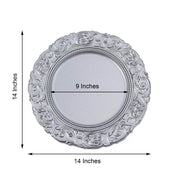 6 pcs 14" Round Baroque Metallic Charger Plates