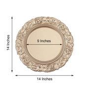 6 pcs 14" Round Baroque Metallic Charger Plates