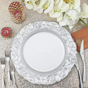 6 pcs 14" Round Baroque Metallic Charger Plates