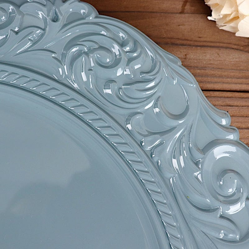 6 pcs 14" Round Baroque Metallic Charger Plates