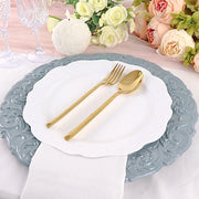 6 pcs 14" Round Baroque Metallic Charger Plates