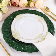 6 pcs 14" Round Baroque Metallic Charger Plates