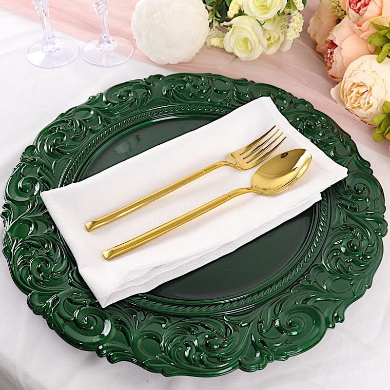 6 pcs 14" Round Baroque Metallic Charger Plates