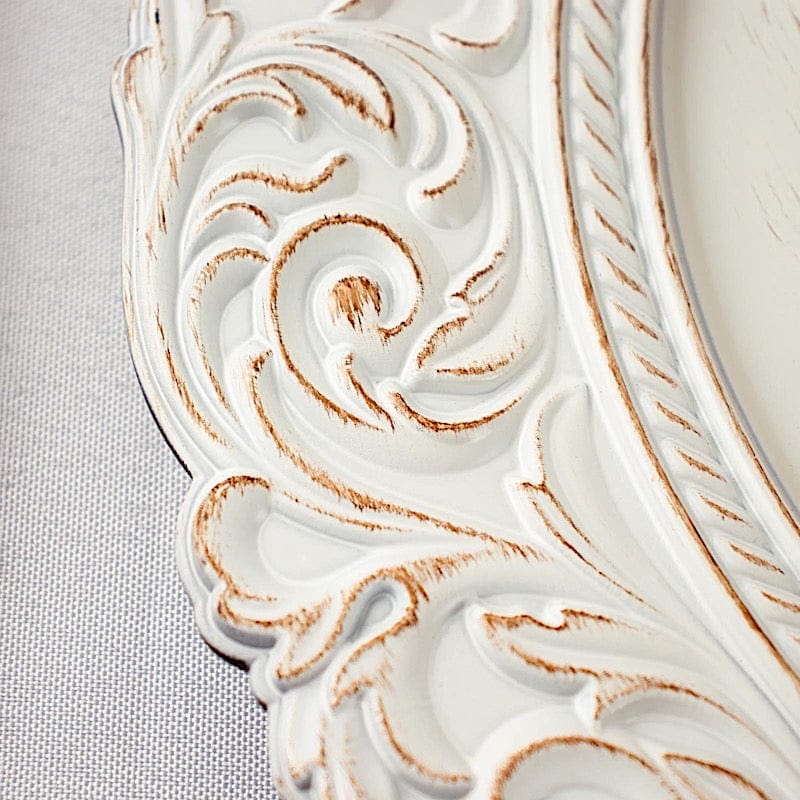 6 pcs 14" Round Baroque Metallic Charger Plates