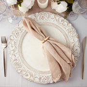 6 pcs 14" Round Baroque Metallic Charger Plates