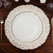 6 pcs 14" Round Baroque Metallic Charger Plates