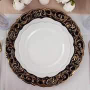6 pcs 14" Round Baroque Metallic Charger Plates