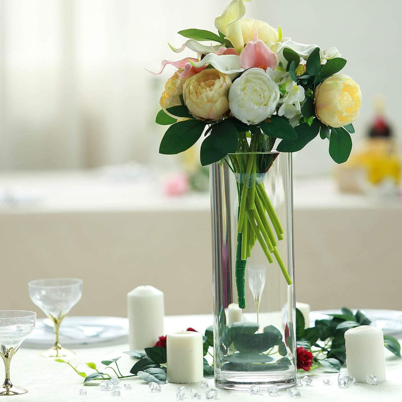 6 pcs 14" tall Cylinder Glass Wedding Centerpieces Vases - Clear VASE_A3_14