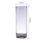 6 pcs 14" tall Cylinder Glass Wedding Centerpieces Vases - Clear VASE_A3_14
