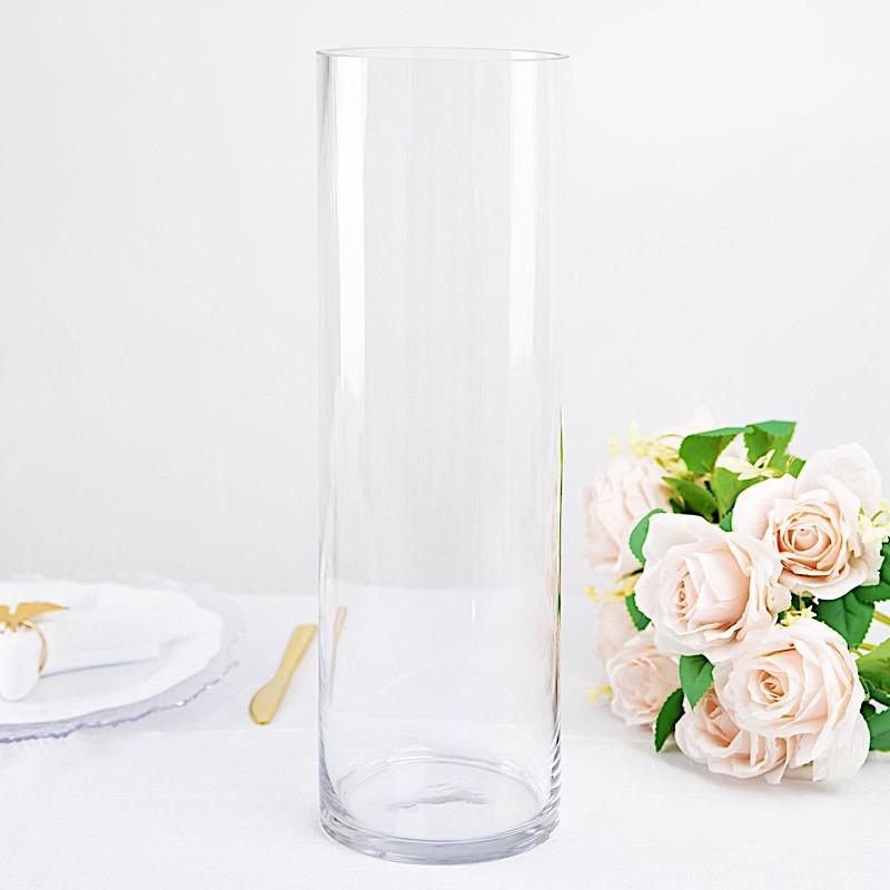 6 pcs 14" tall Cylinder Glass Wedding Centerpieces Vases - Clear VASE_A3_14