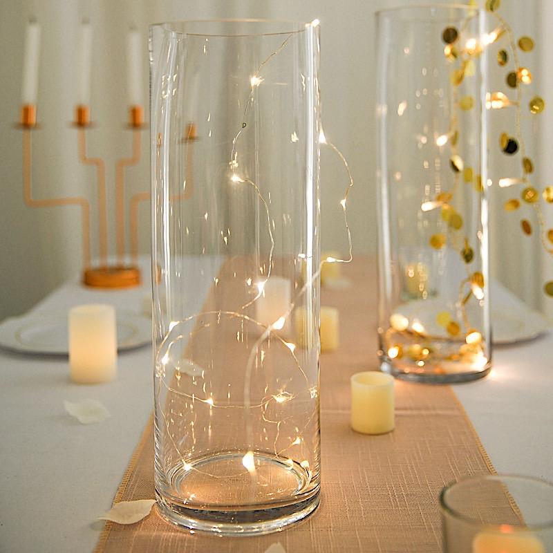 6 pcs 14" tall Cylinder Glass Wedding Centerpieces Vases - Clear VASE_A3_14