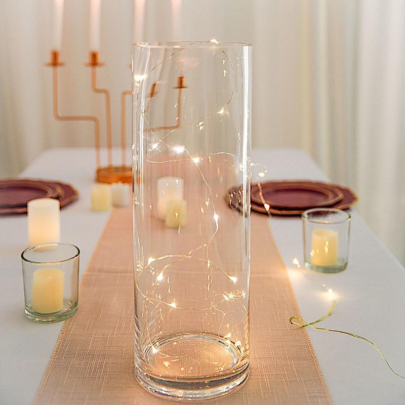 6 pcs 14" tall Cylinder Glass Wedding Centerpieces Vases - Clear VASE_A3_14