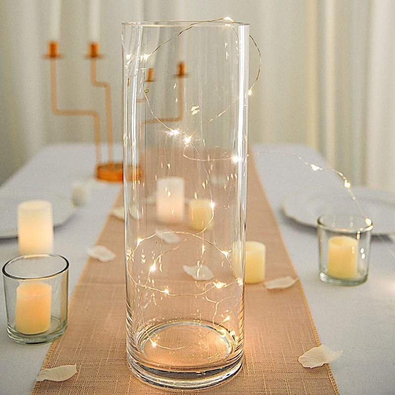 6 pcs 14" tall Cylinder Glass Wedding Centerpieces Vases - Clear VASE_A3_14