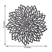 6 pcs 15" wide Dahlia Flower Round Vinyl Placemats