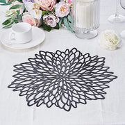 6 pcs 15" wide Dahlia Flower Round Vinyl Placemats