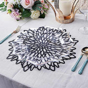 6 pcs 15" wide Dahlia Flower Round Vinyl Placemats