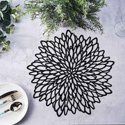 6 pcs 15" wide Dahlia Flower Round Vinyl Placemats