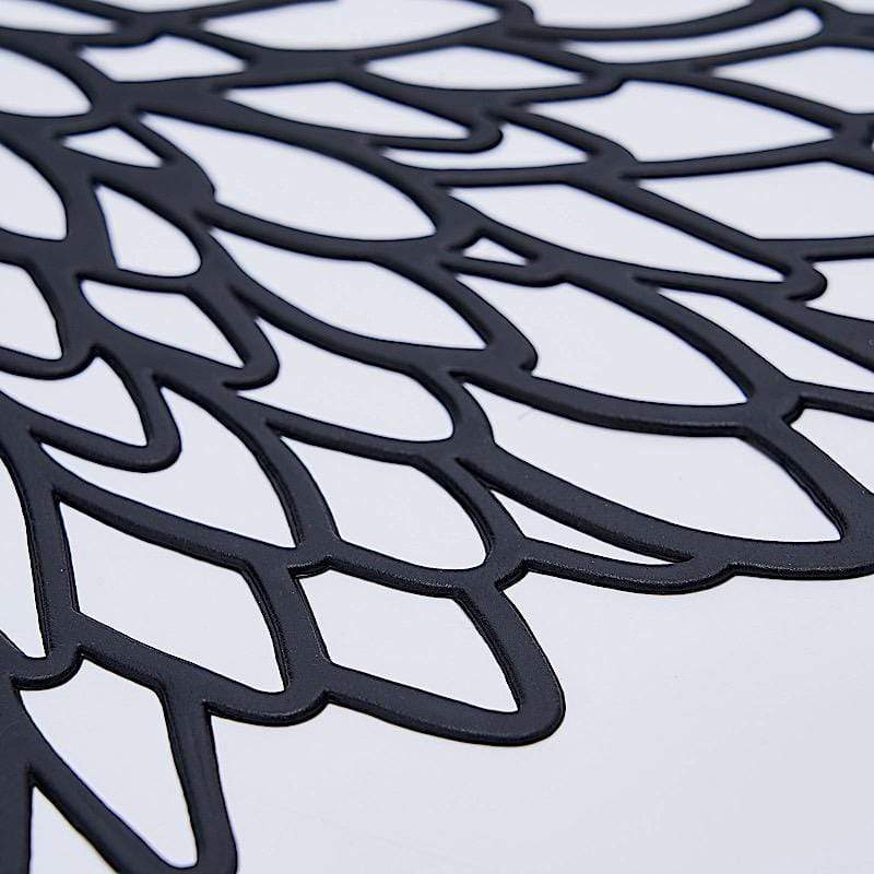 6 pcs 15" wide Dahlia Flower Round Vinyl Placemats