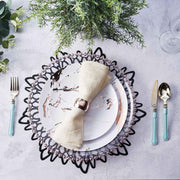 6 pcs 15" wide Dahlia Flower Round Vinyl Placemats