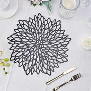 6 pcs 15" wide Dahlia Flower Round Vinyl Placemats