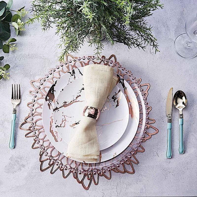 6 pcs 15" wide Dahlia Flower Round Vinyl Placemats