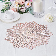 6 pcs 15" wide Dahlia Flower Round Vinyl Placemats
