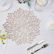 6 pcs 15" wide Dahlia Flower Round Vinyl Placemats