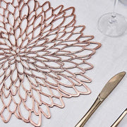 6 pcs 15" wide Dahlia Flower Round Vinyl Placemats