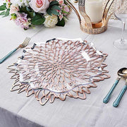 6 pcs 15" wide Dahlia Flower Round Vinyl Placemats
