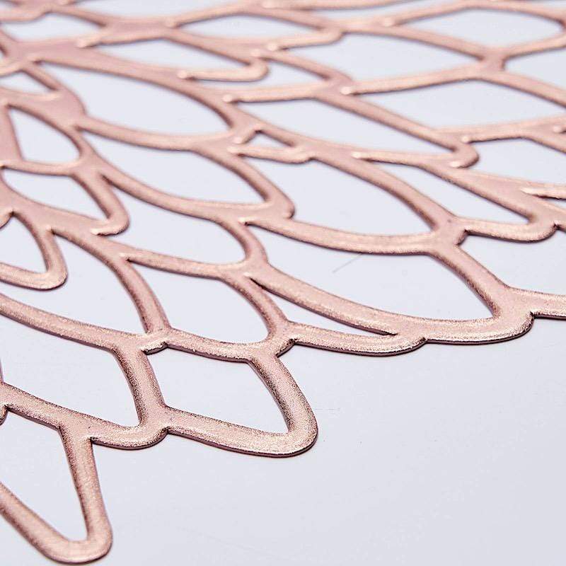 6 pcs 15" wide Dahlia Flower Round Vinyl Placemats