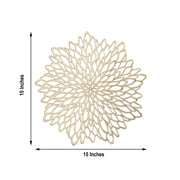 6 pcs 15" wide Dahlia Flower Round Vinyl Placemats