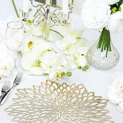 6 pcs 15" wide Dahlia Flower Round Vinyl Placemats