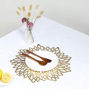 6 pcs 15" wide Dahlia Flower Round Vinyl Placemats