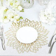 6 pcs 15" wide Dahlia Flower Round Vinyl Placemats