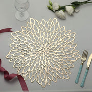 6 pcs 15" wide Dahlia Flower Round Vinyl Placemats