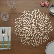 6 pcs 15" wide Dahlia Flower Round Vinyl Placemats