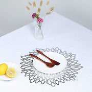 6 pcs 15" wide Dahlia Flower Round Vinyl Placemats