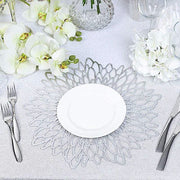 6 pcs 15" wide Dahlia Flower Round Vinyl Placemats