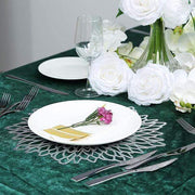 6 pcs 15" wide Dahlia Flower Round Vinyl Placemats