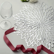 6 pcs 15" wide Dahlia Flower Round Vinyl Placemats