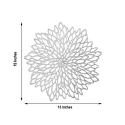 6 pcs 15" wide Dahlia Flower Round Vinyl Placemats