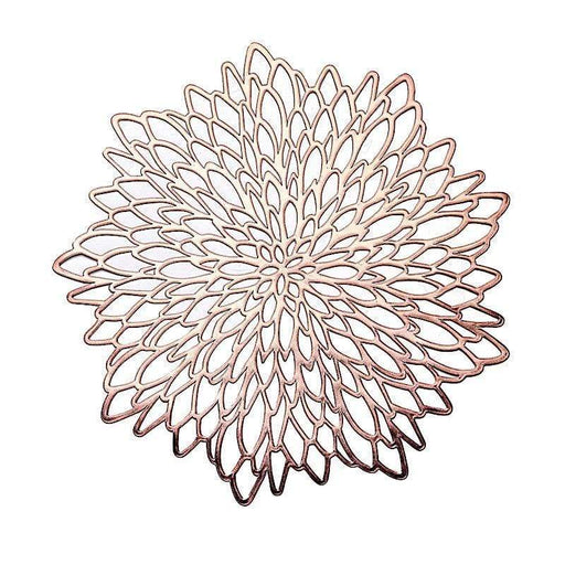 6 pcs 15" wide Dahlia Flower Round Vinyl Placemats PLMAT_VIN12_054