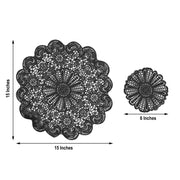 6 pcs 15" wide Flower Lace Doily Round Vinyl Placemats