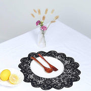 6 pcs 15" wide Flower Lace Doily Round Vinyl Placemats