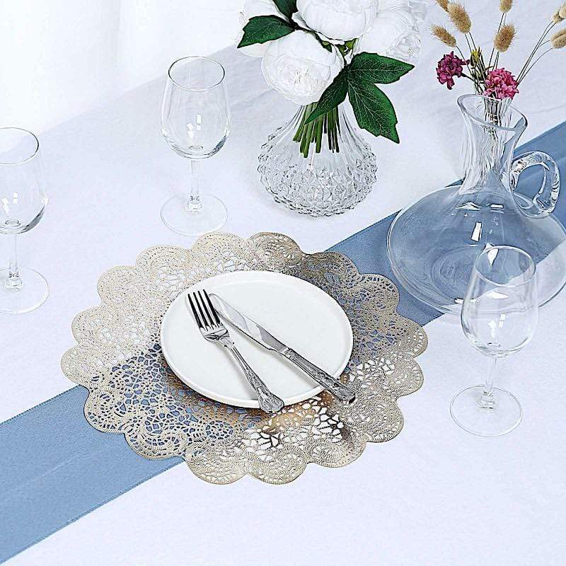 6 pcs 15" wide Flower Lace Doily Round Vinyl Placemats
