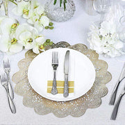 6 pcs 15" wide Flower Lace Doily Round Vinyl Placemats