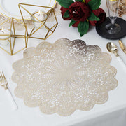 6 pcs 15" wide Flower Lace Doily Round Vinyl Placemats