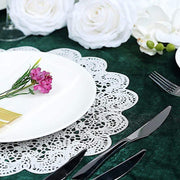 6 pcs 15" wide Flower Lace Doily Round Vinyl Placemats